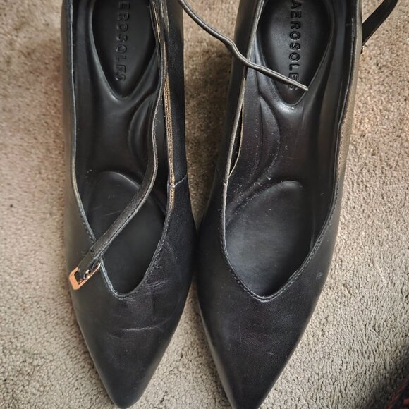 Aerosoles Isolda wedge leather pumps - black - 8.5